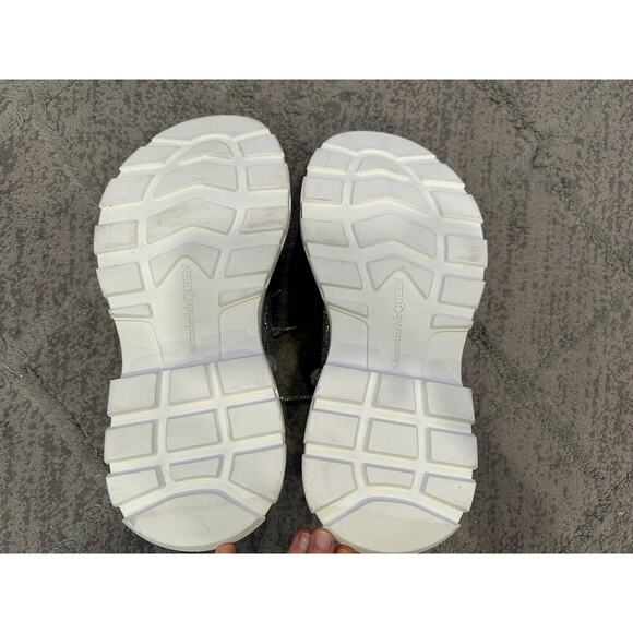 Alexander McQueen Tread Slick Lace Up Holo Silver Glitter Sneakers EU 38 - Picture 11 of 11